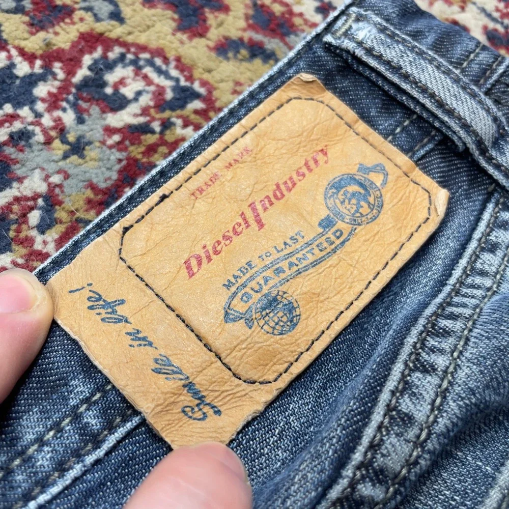 VTG‎ Diesel Waykee Jeans Regular Straight Dark Wash Whisker Denim Men Size 29x30